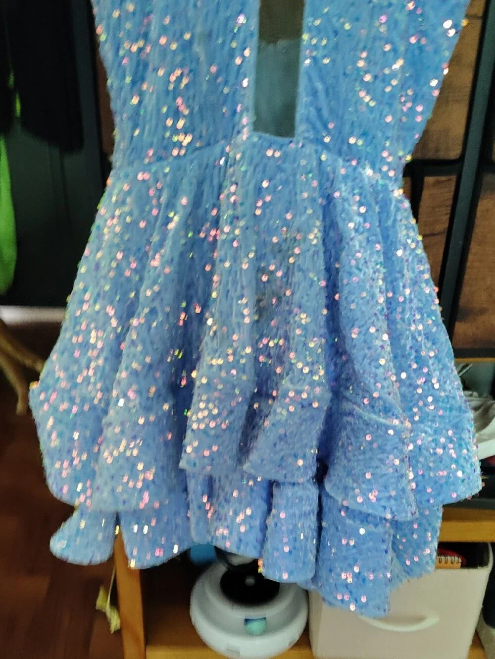 Sparkle Sequin Light Blue Party Dress for Girls